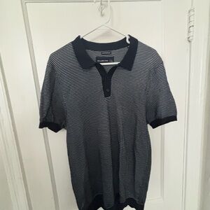 Abercrombie & Fitch Navy and White Polo Shirt